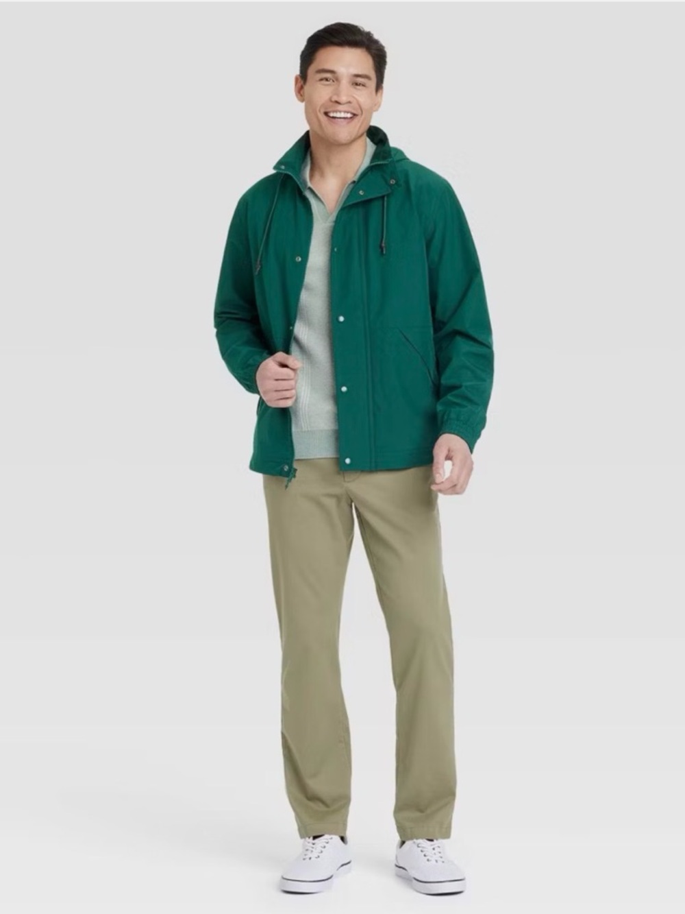 Goodfellow & Co Dark Green Hooded Windbreaker